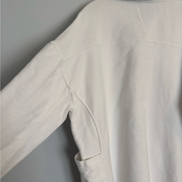 Free People Willow Tunic Polo M Oversized Dolman Sleeve Button Pocket Top White - Picture 6 of 13